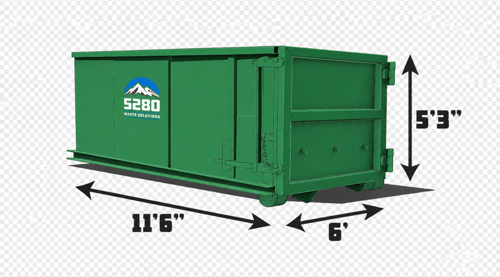 Small roll-off dumpster for garage cleanout in Denver
